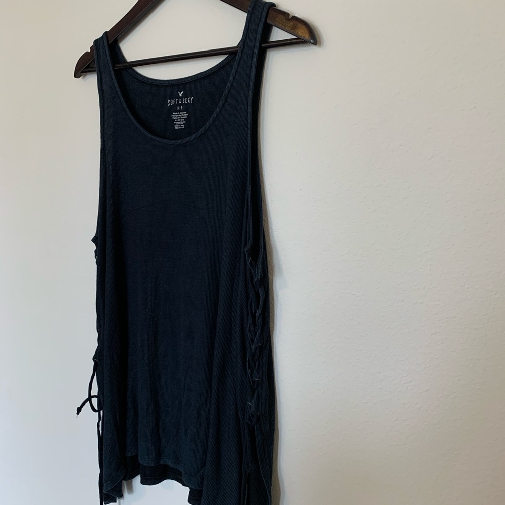 BOGO FREE Ribbed Tank WITH Lace-Up Side Slit